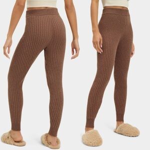 UGG Jennah Ribbed Knit Legging Size Medium Walnut Tan